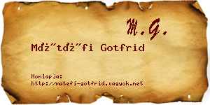 Mátéfi Gotfrid névjegykártya